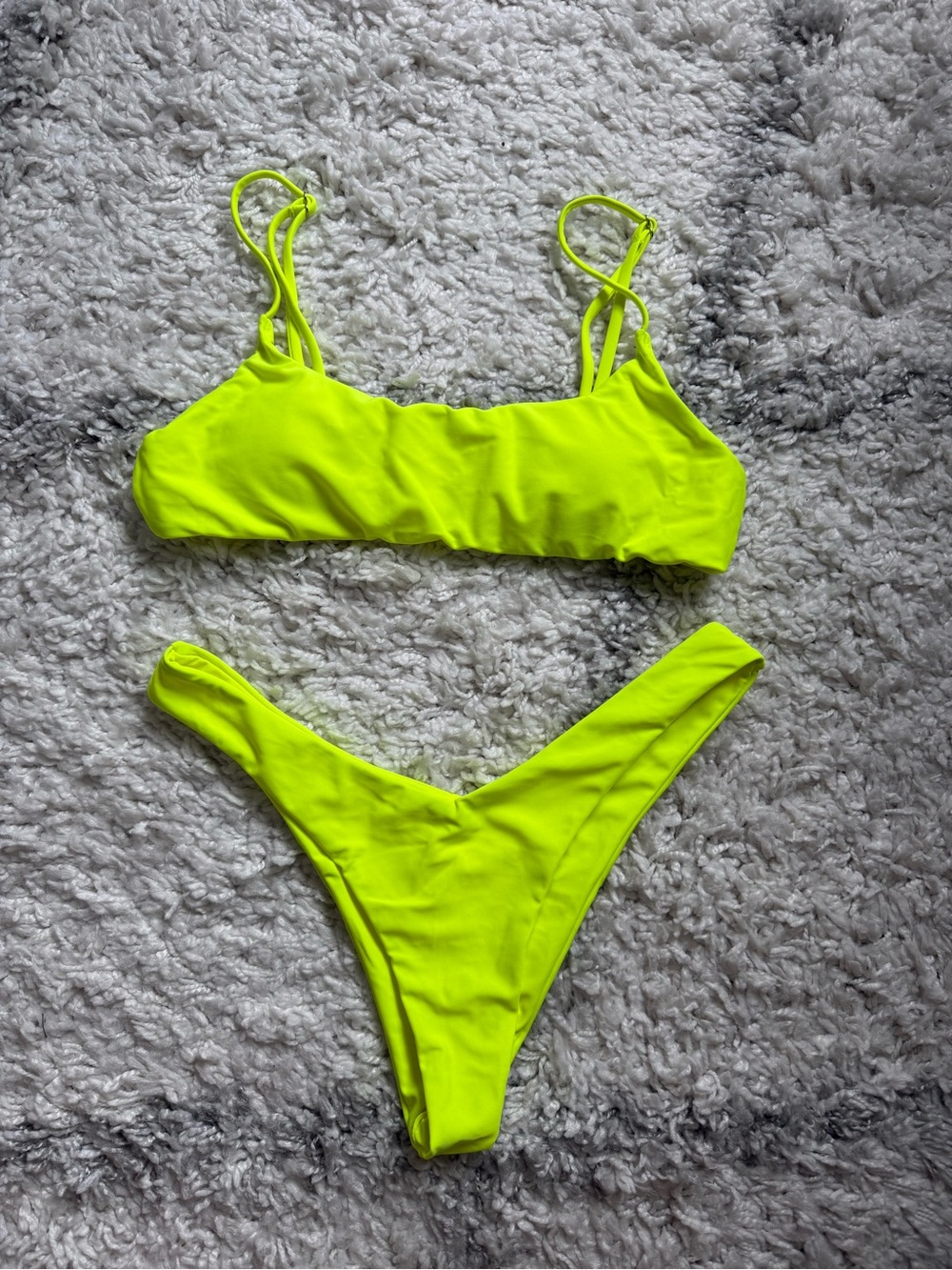 Neon Lime Green Bikini Set - Medium
